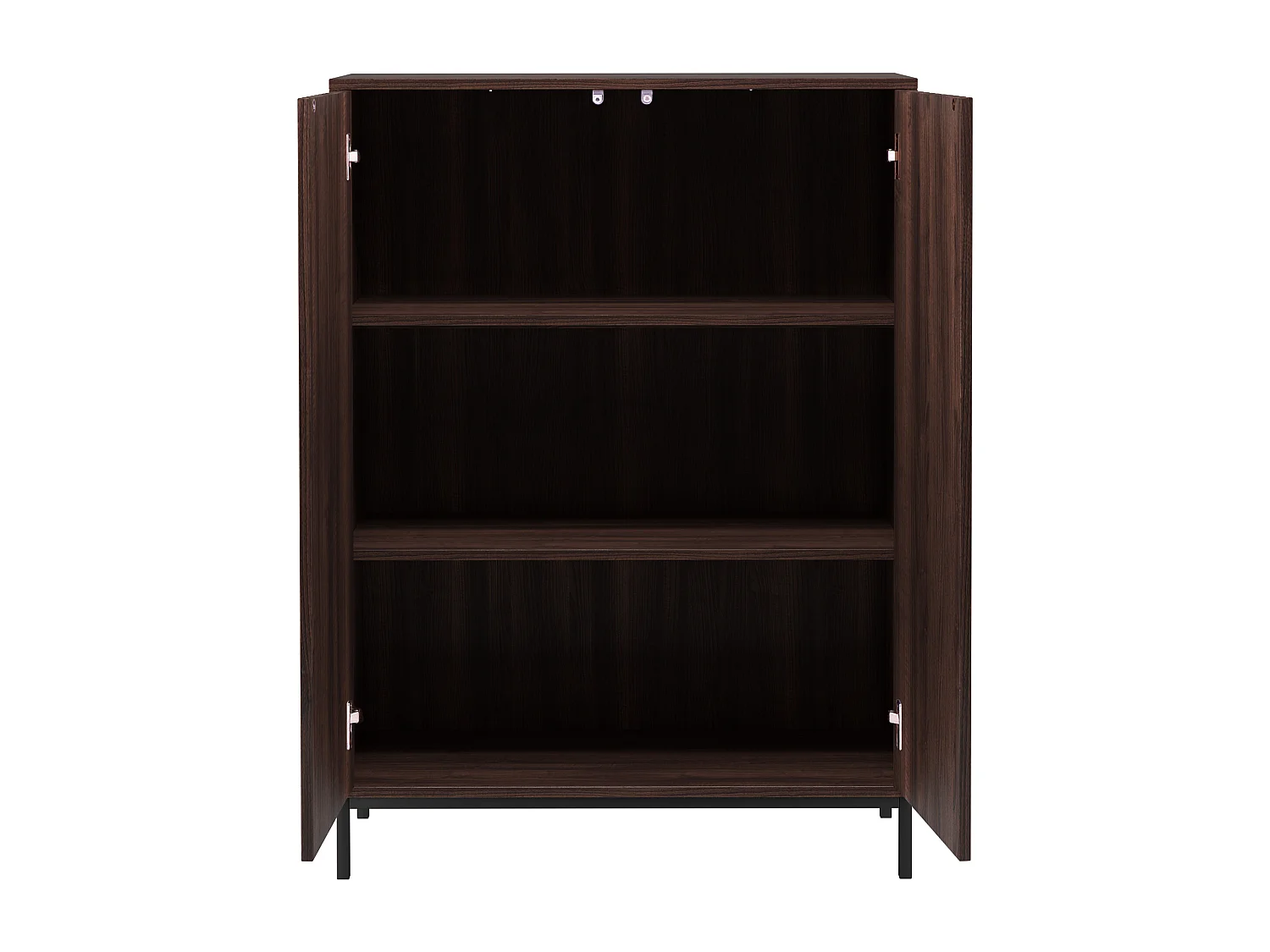 Celine | Buffet Haut avec 2 Portes en Panneau de particules Noyer