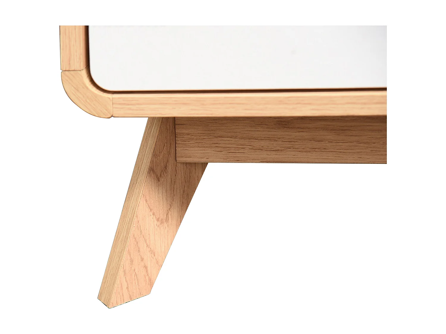 Cassie | Lowboard avec 2 tiroirs en panneau de particules chêne et blanc