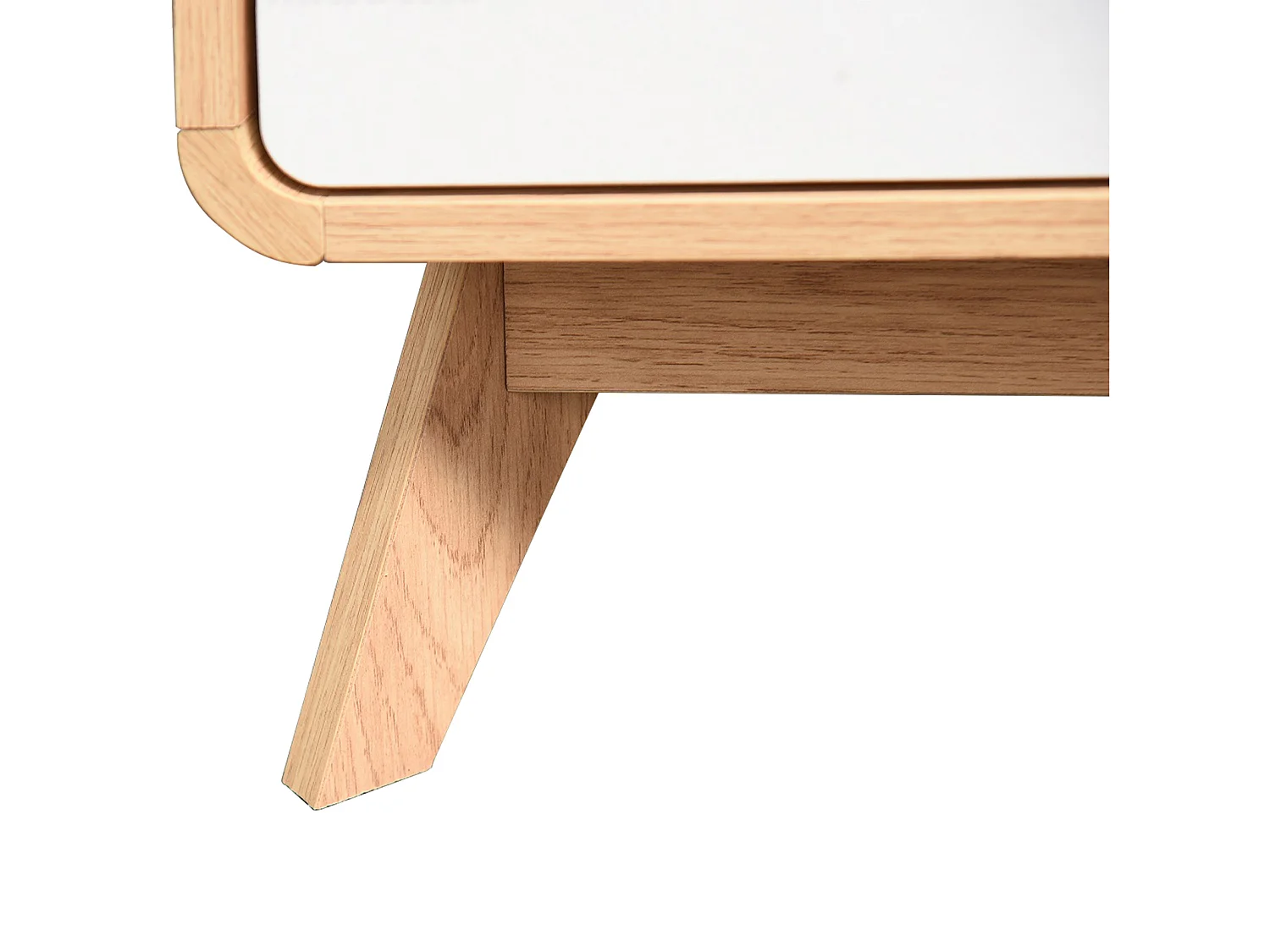 Cassie | Lowboard avec 2 tiroirs en panneau de particules chêne et blanc