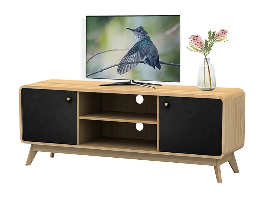 Cassie| Mobile TV con 2 ante effetto rovere e nero