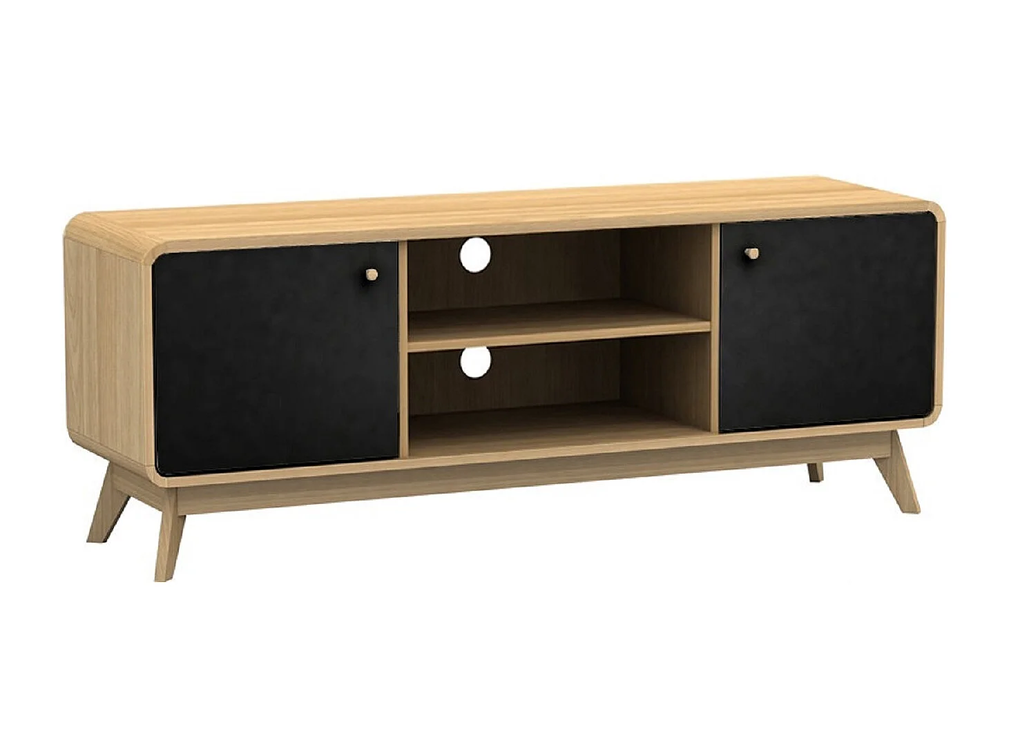 Cassie| Mobile TV con 2 ante effetto rovere e nero