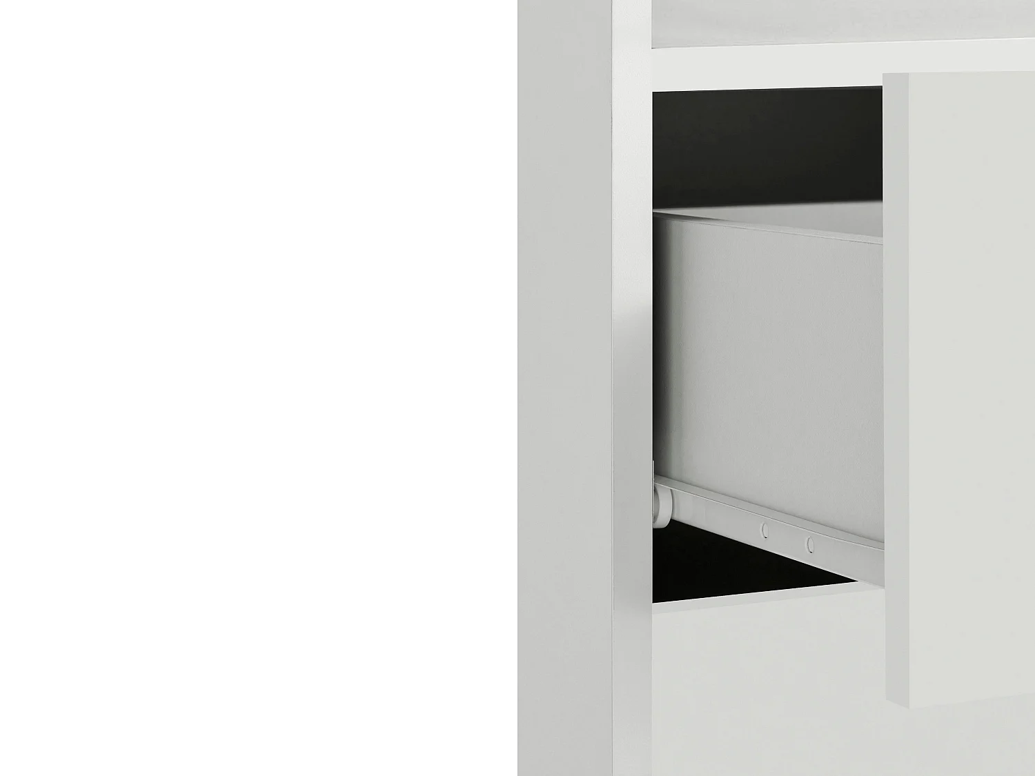 Mueble con 2 puertas y 1 cajón en aglomerado blanco