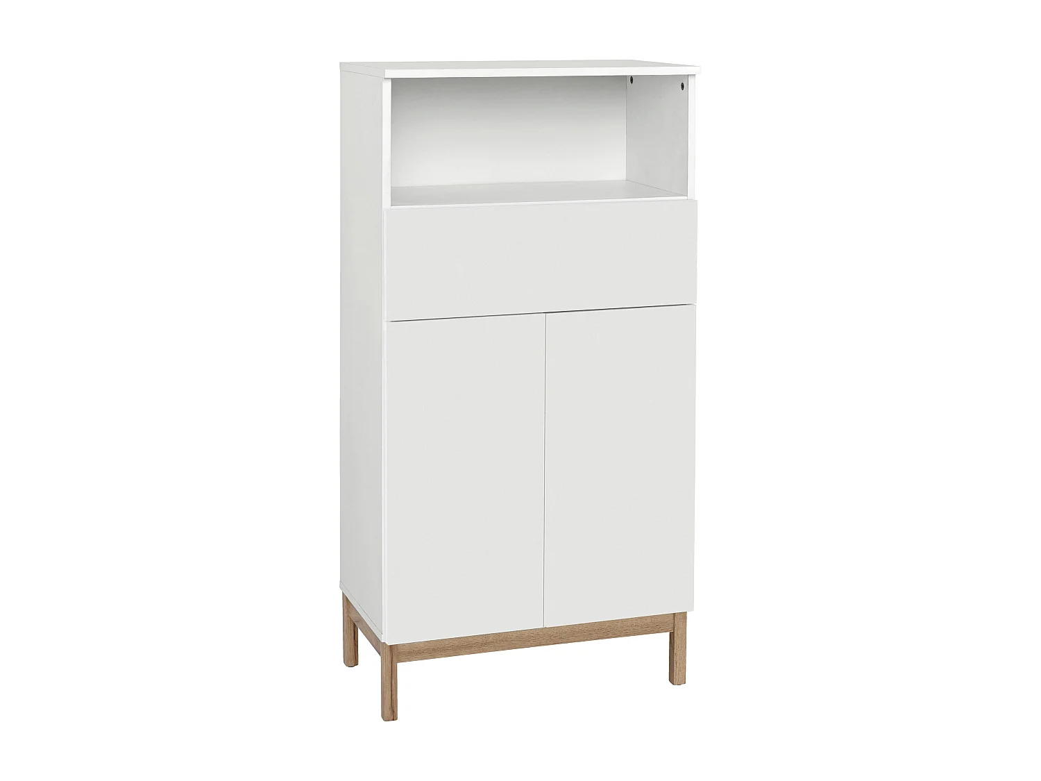 Mueble con 2 puertas y 1 cajón en aglomerado blanco