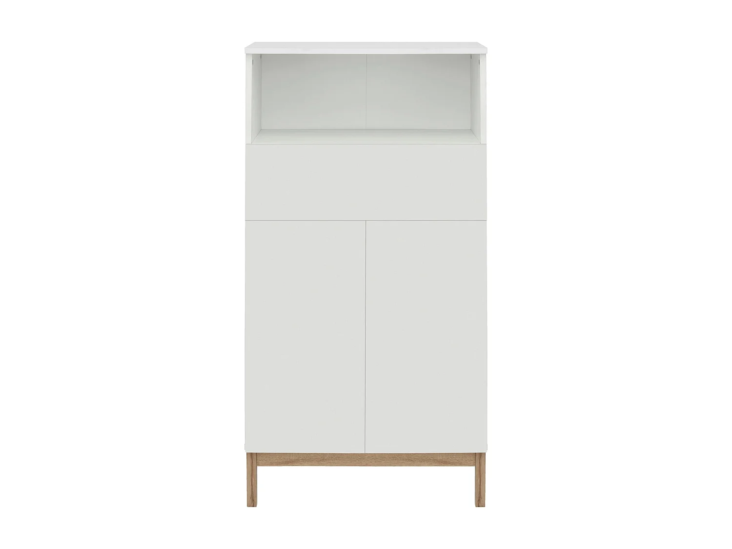 Mirza | Armoire avec 2 portes et 1 tiroir en panneaux de particules blanc