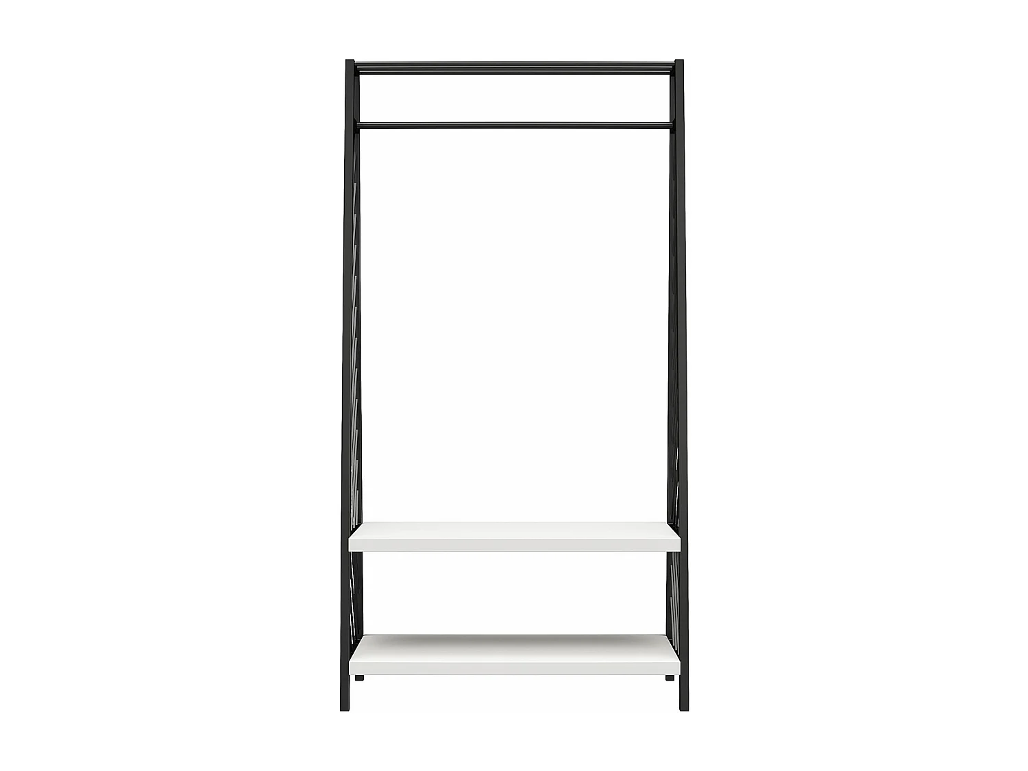 Portaoggetti da ingresso con 2 ripiani in MDF bianco