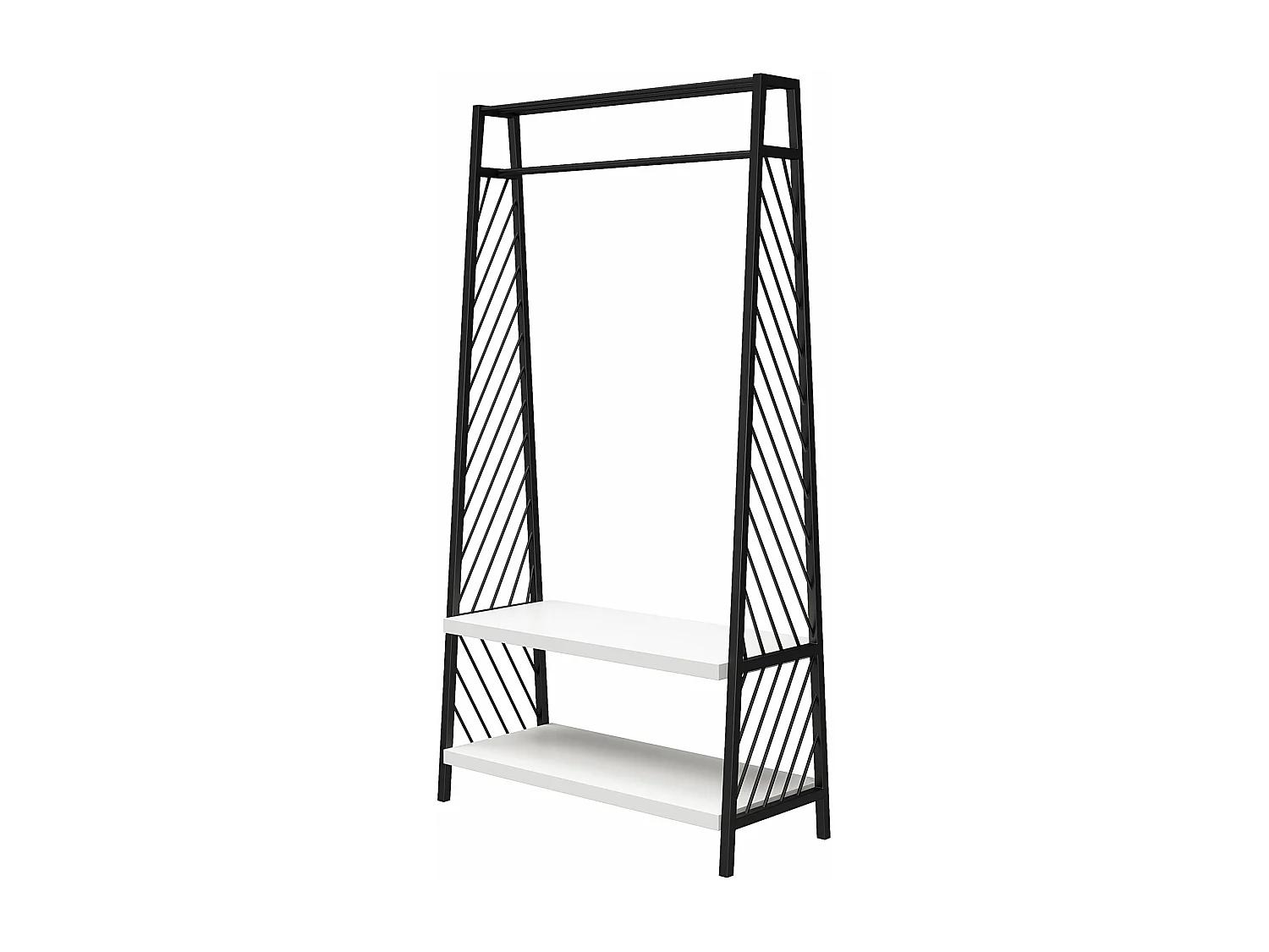 Portaoggetti da ingresso con 2 ripiani in MDF bianco