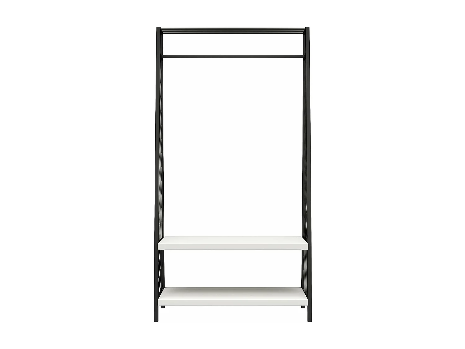 Portaoggetti da ingresso con 2 ripiani in MDF bianco