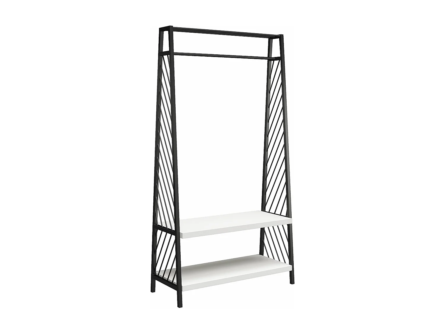 Brielle | Rangement d'entrée avec 2 étagères en MDF blanc