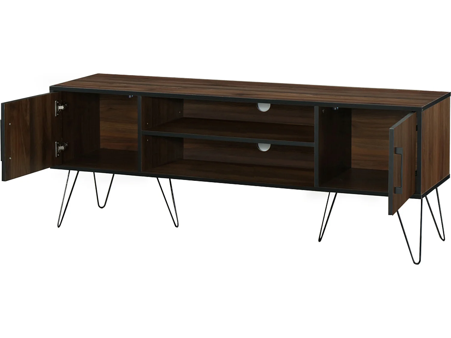 Saphire | Lowboard avec 2 portes en MDF marron