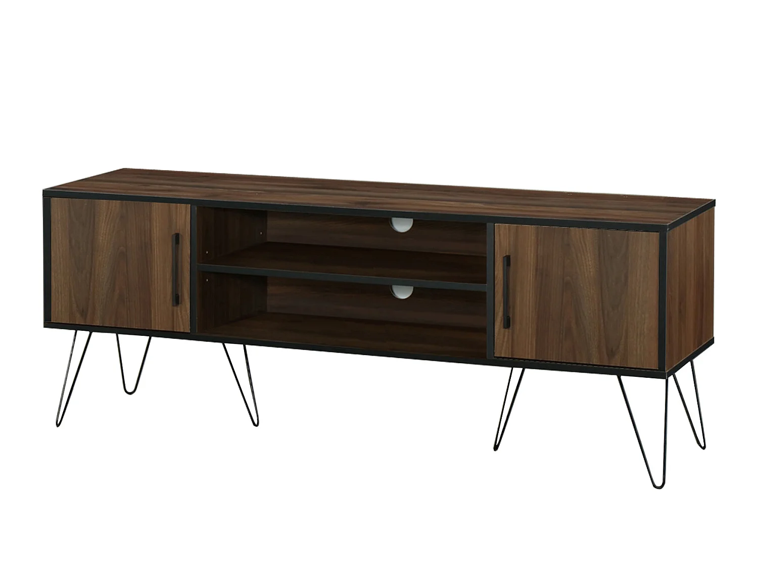 Saphire | Lowboard avec 2 portes en MDF marron