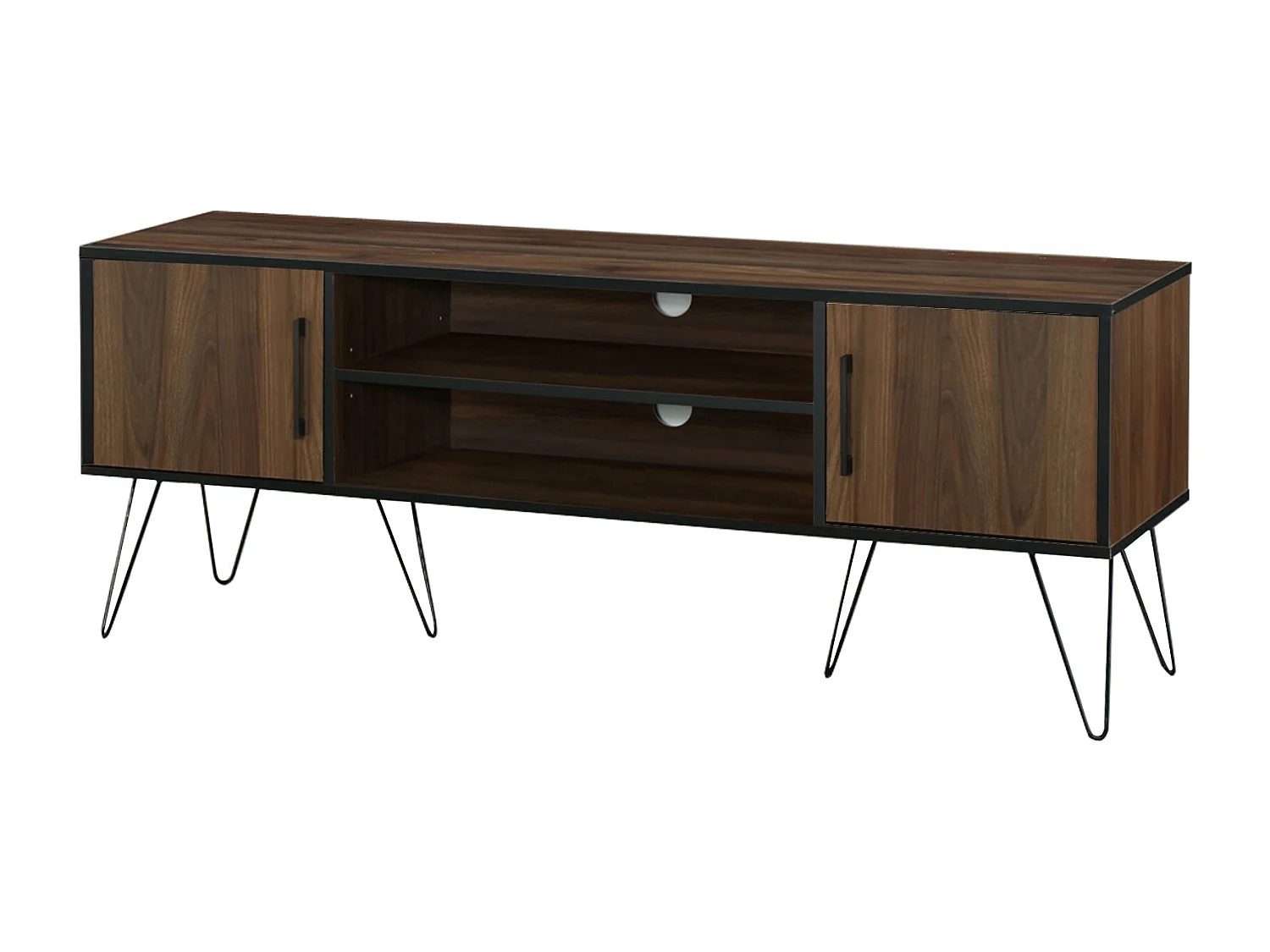 Saphire | Lowboard avec 2 portes en MDF marron