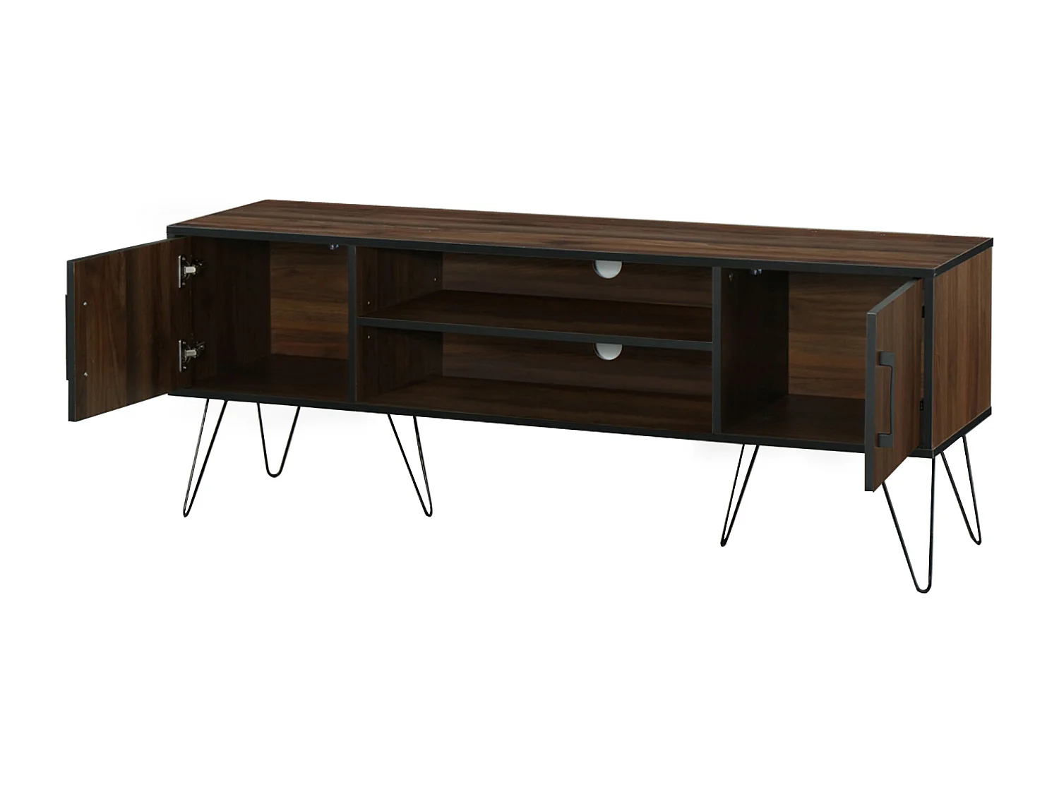 Saphire | Lowboard avec 2 portes en MDF marron