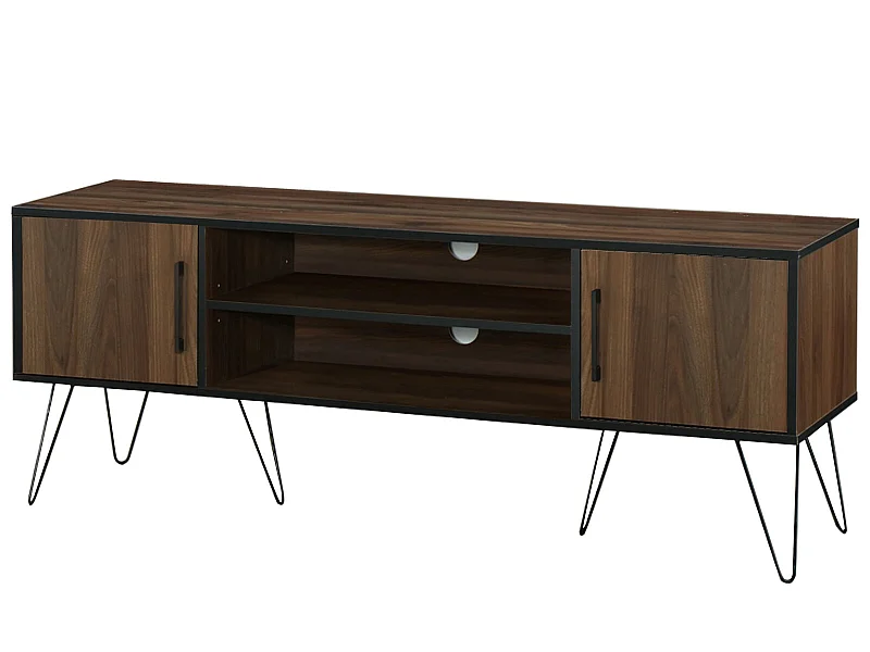 Saphire | Lowboard avec 2 portes en MDF marron