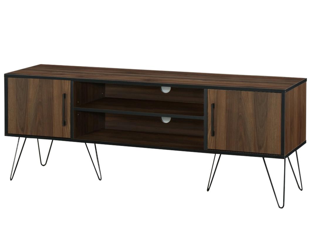 Credenza bassa con 2 ante in MDF marrone