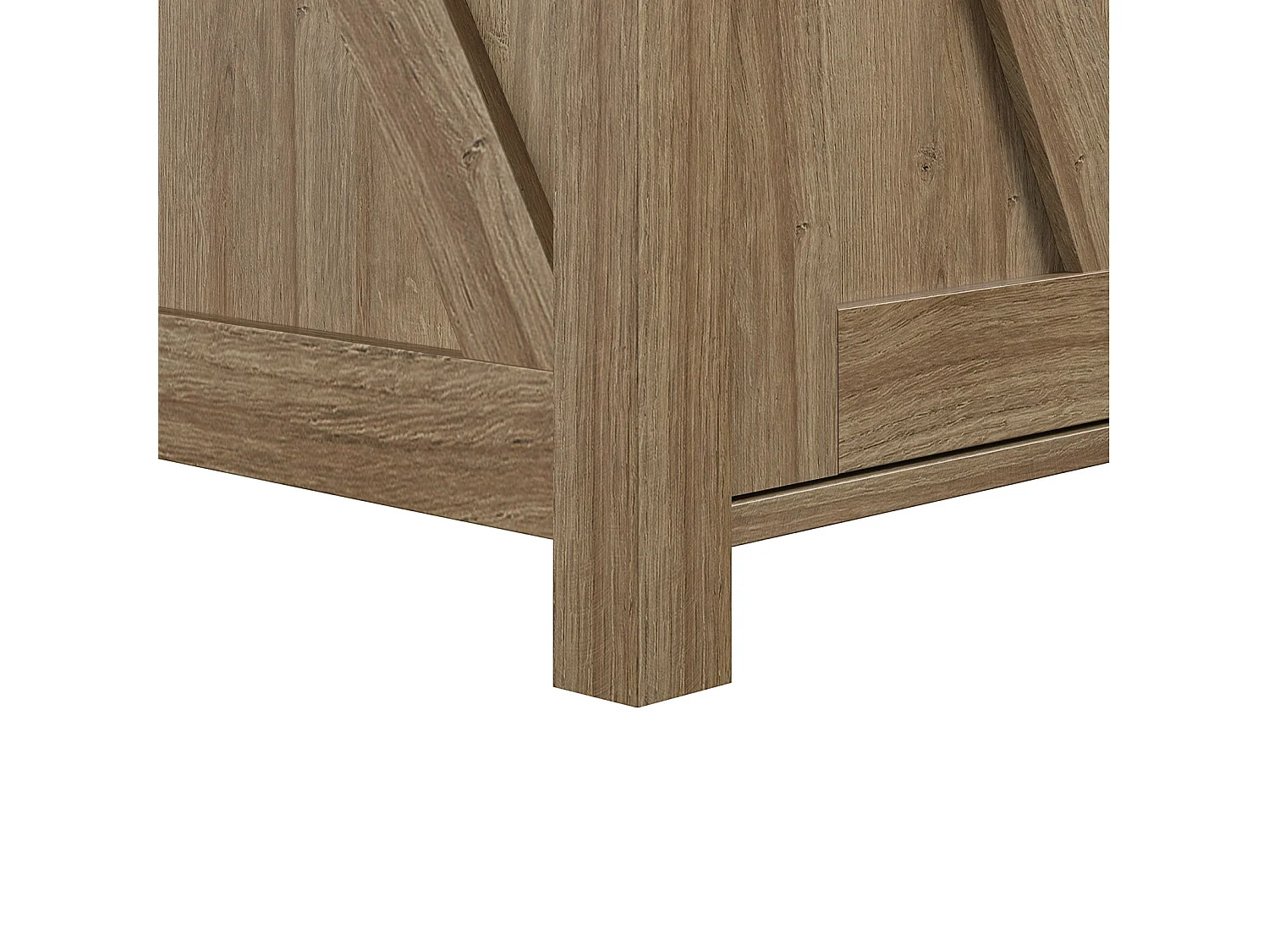 Farmington-TV-meubel met elektrische open haard in eiken spaanplaat