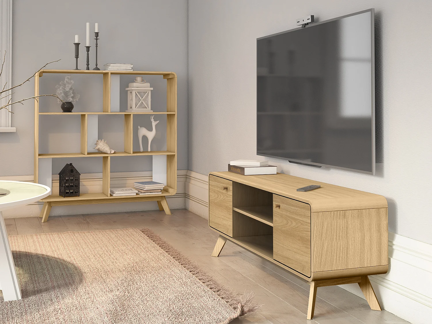 Cassie | Lowboard avec 2 portes en chêne partical