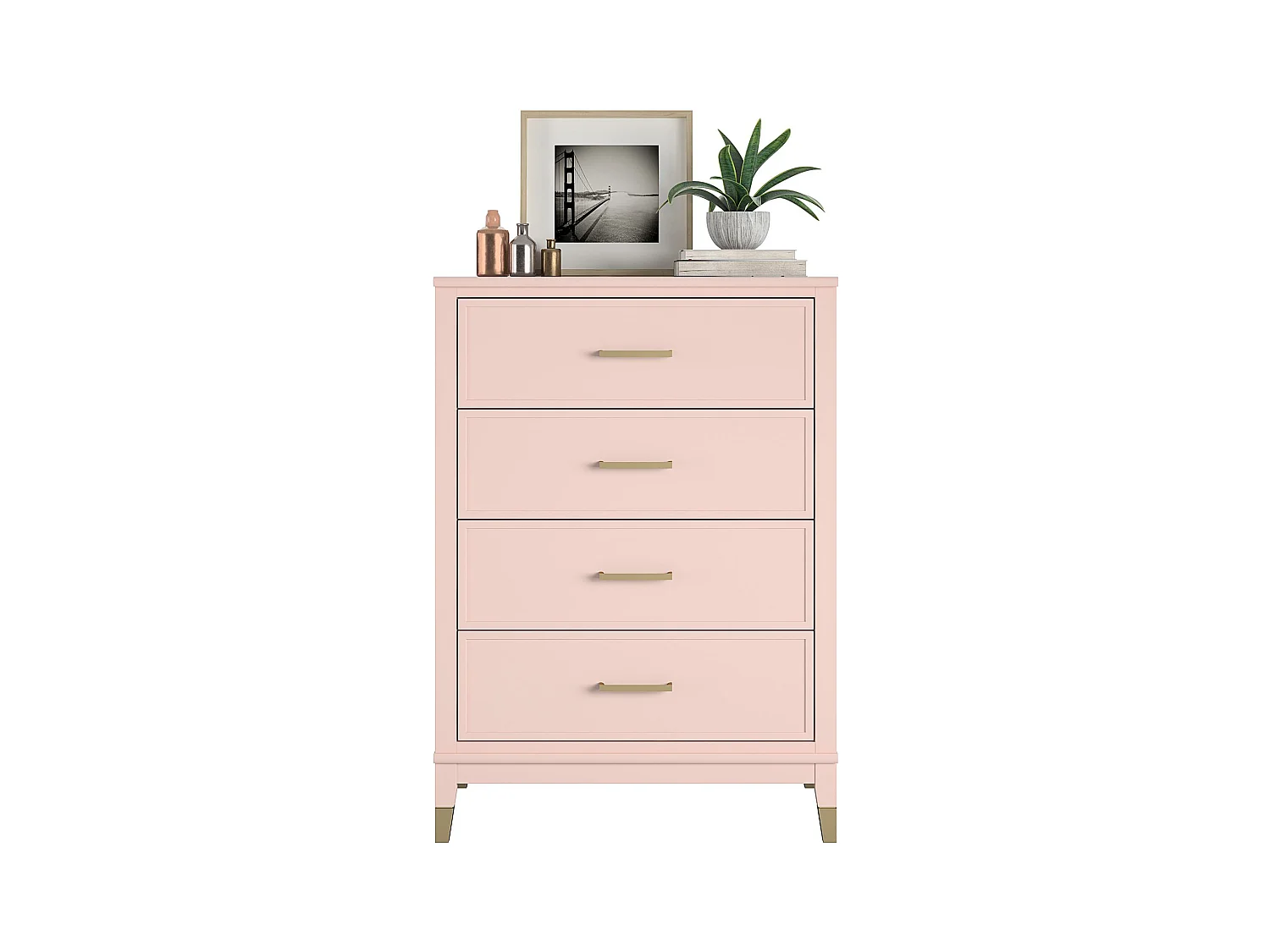 Westerleigh | Commode à 4 tiroirs en MDF rose
