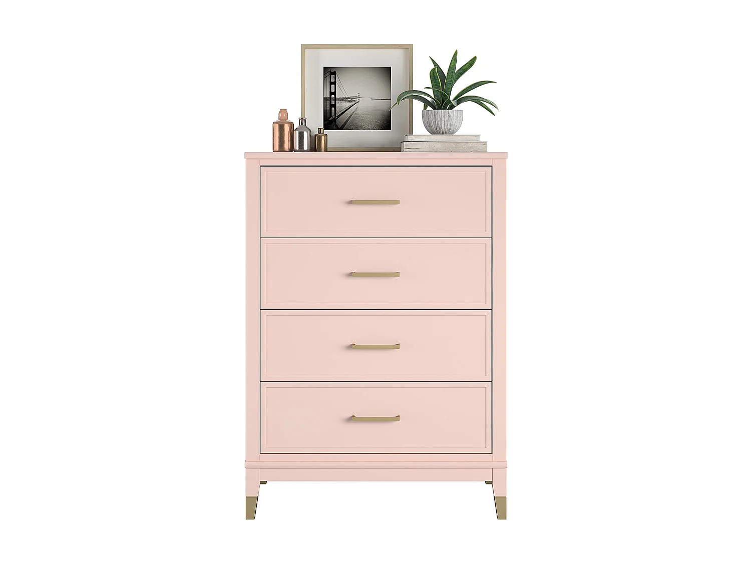 Kommode mit 4 Schubladen in MDF rosa