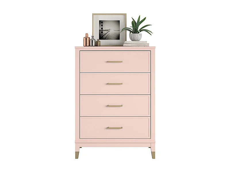 Kommode mit 4 Schubladen in MDF rosa