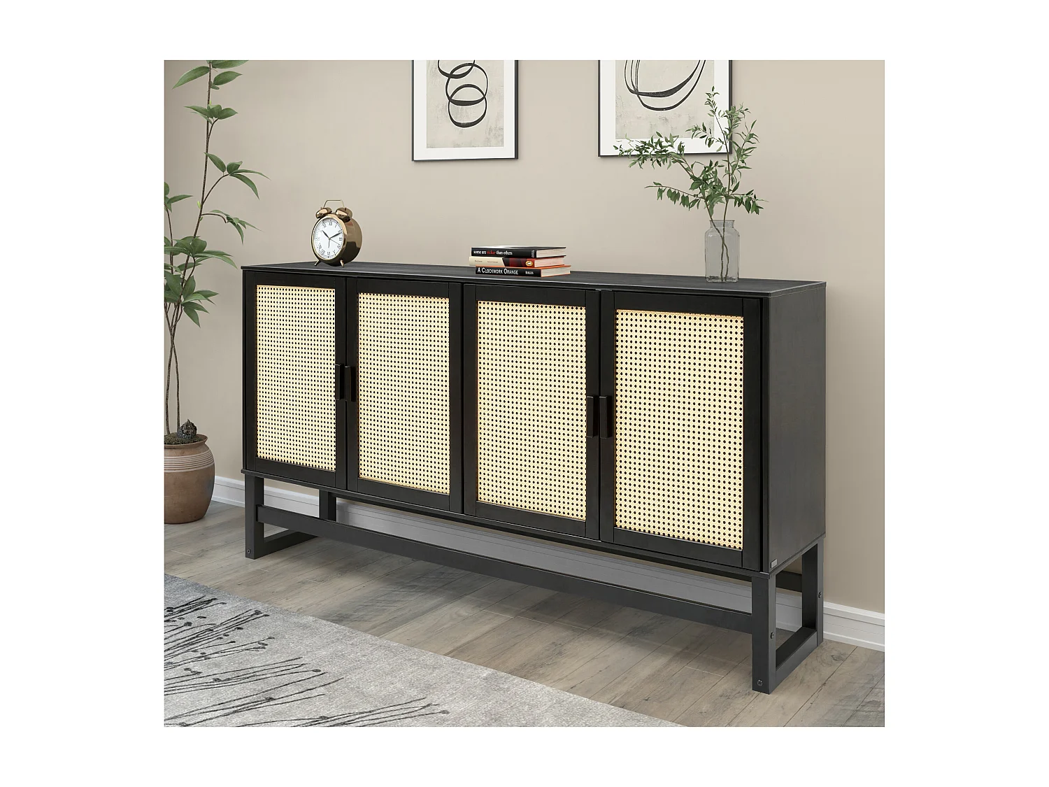 Jolene | Buffet 4 portes en pin expresso