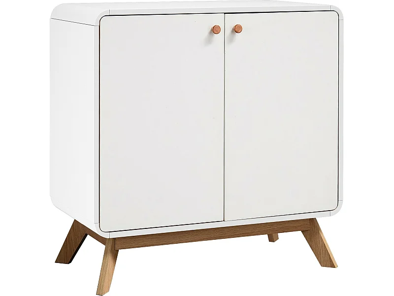 Cassie| Armadio con 2 ante effetto legno bianco