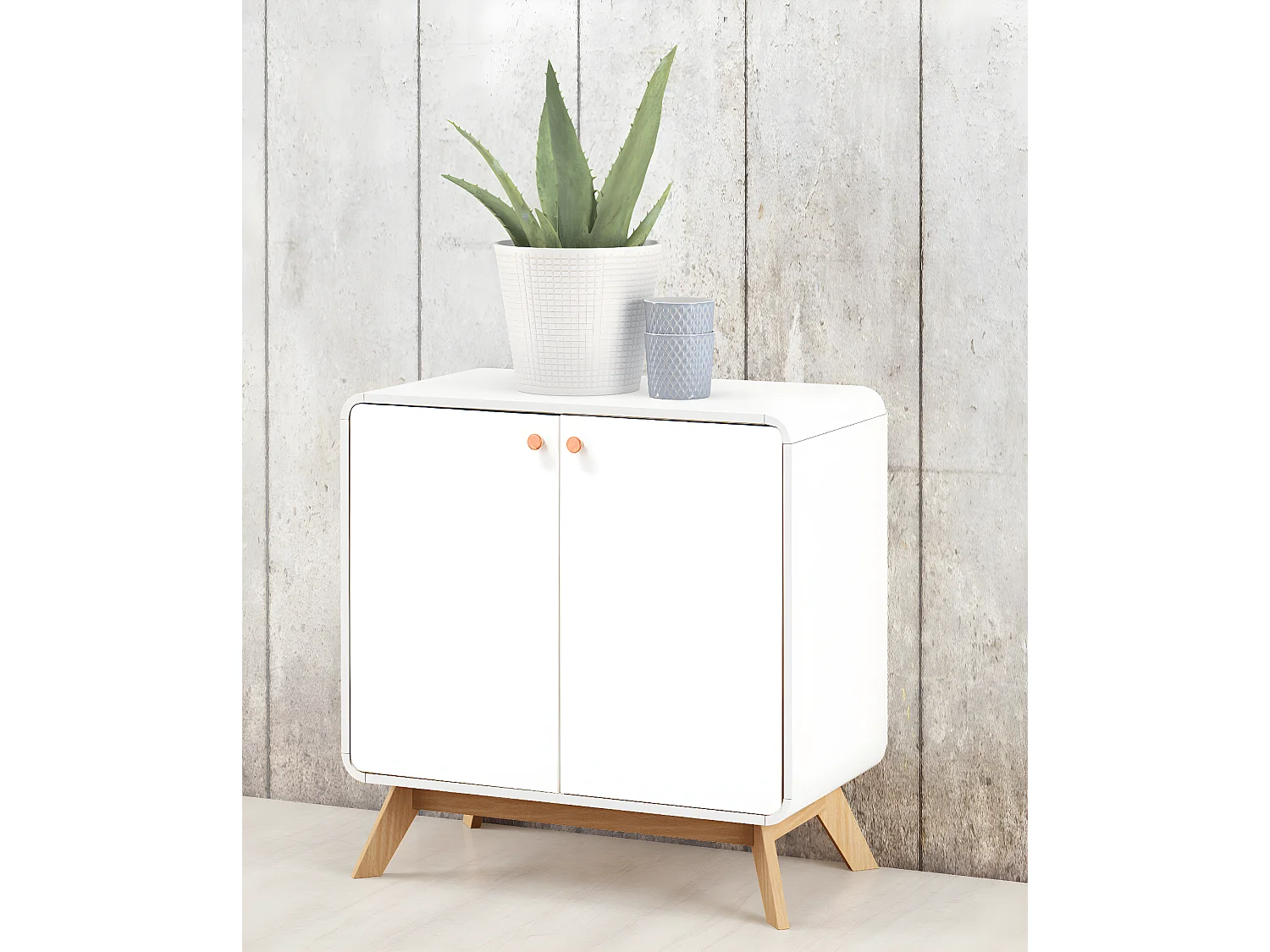 Cassie | Armoire 2 portes en panneau de particules blanc