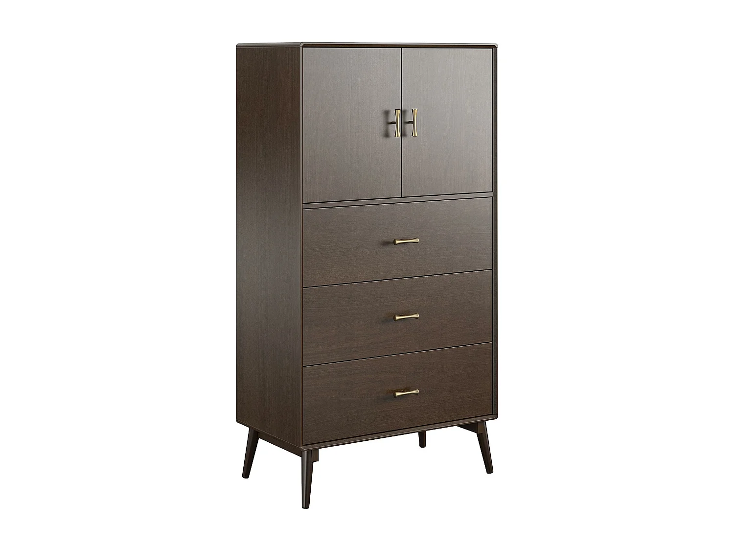 Kommode mit 3 Schubladen aus MDF-Walnuss