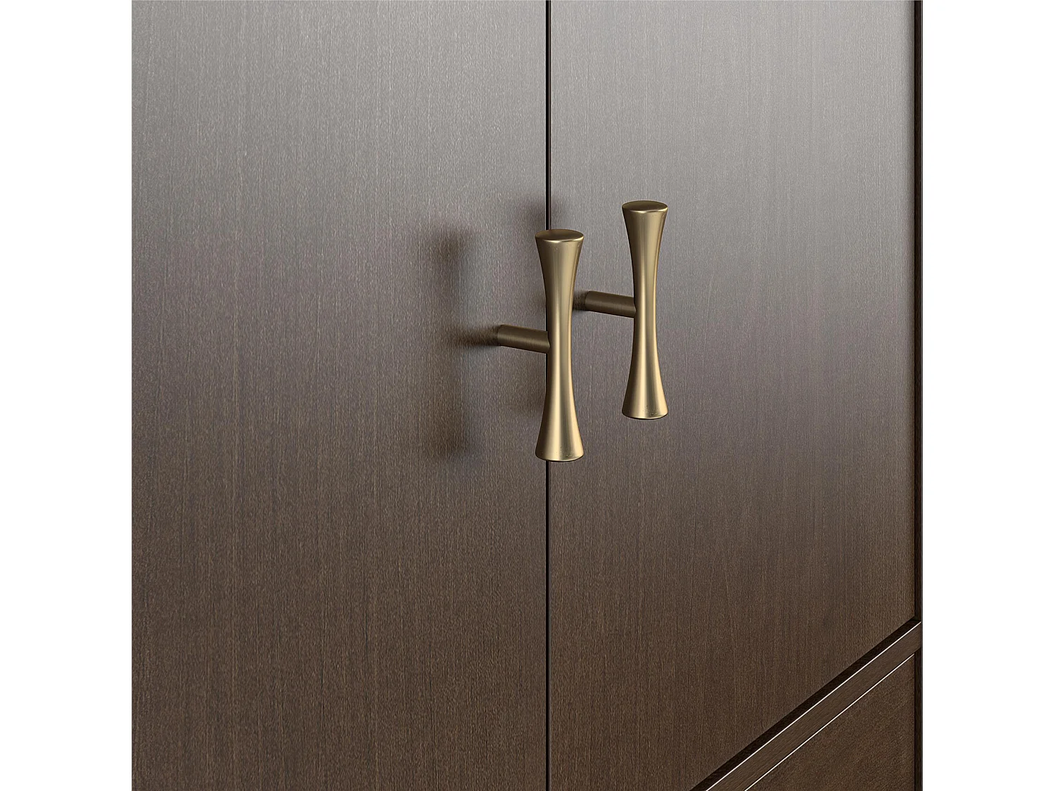 Kommode mit 3 Schubladen aus MDF-Walnuss