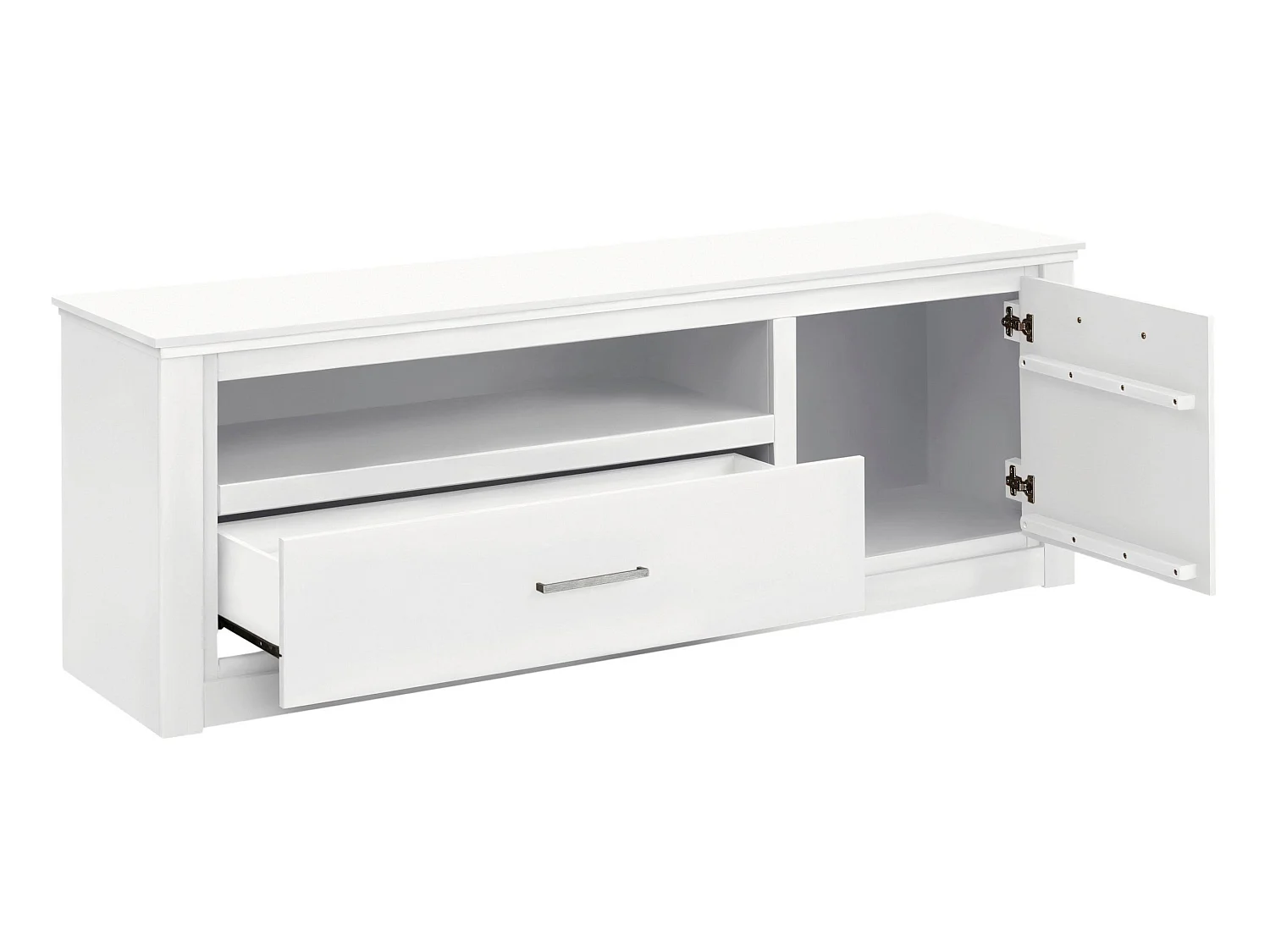 Celia | Lowboard avec 1 tiroir et 1 porte en pin blanc