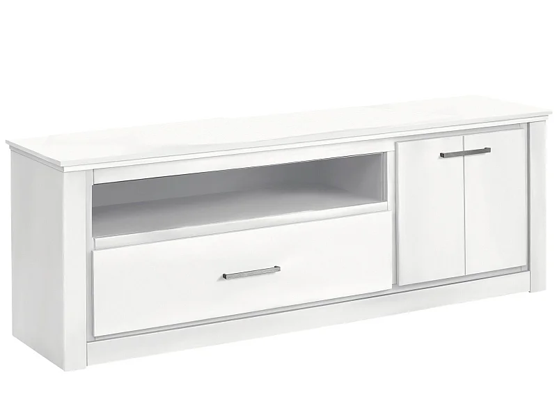 Lowboard mit 1 Schublade und 1 Tür, Kiefer, weiß