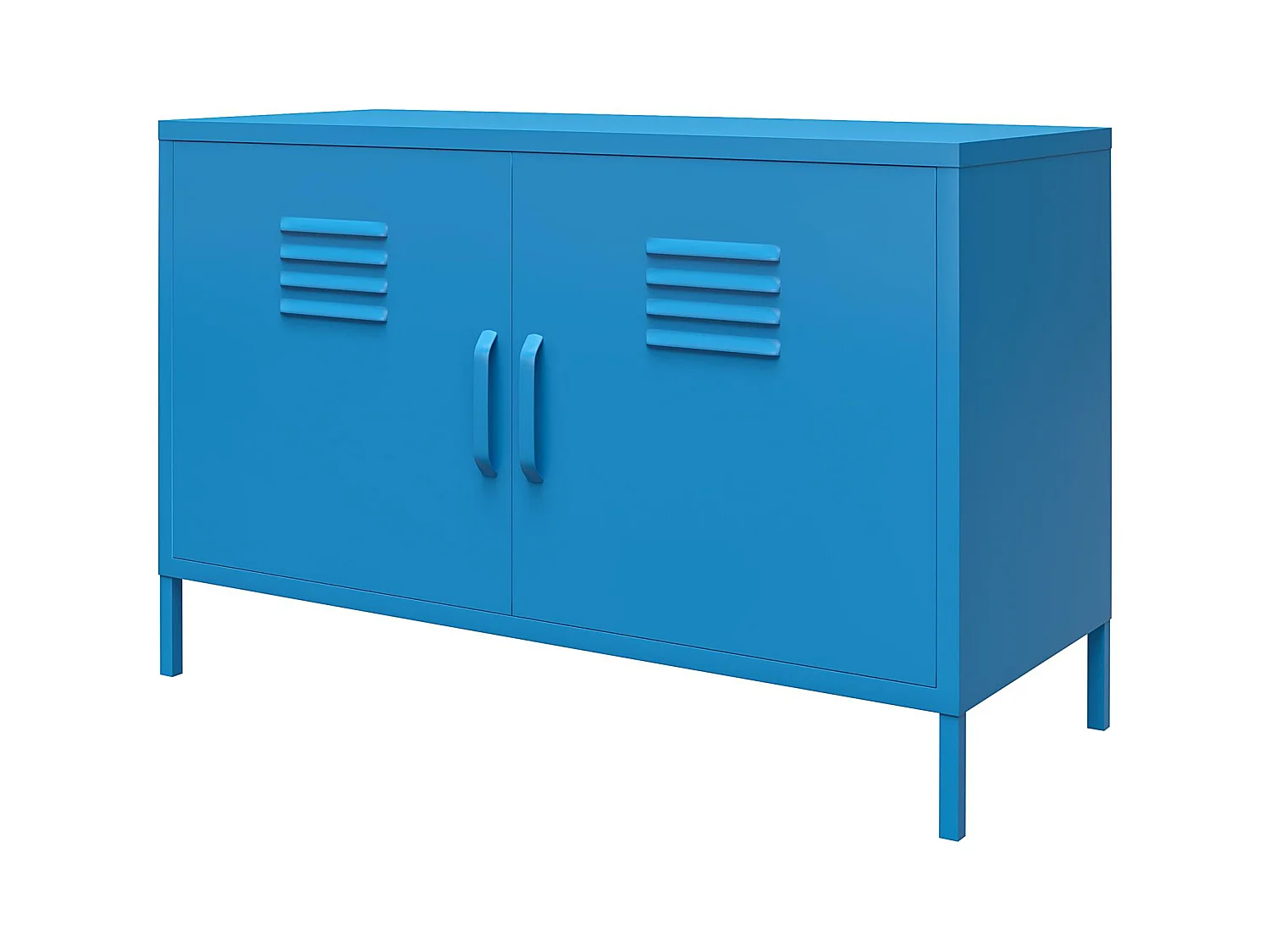 Cache | Armoire 2 portes en métal bleu