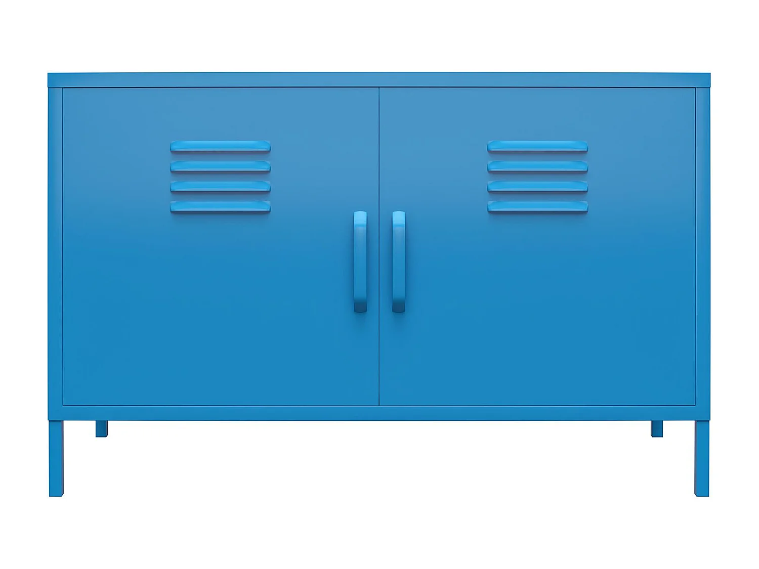 Mueble con 2 puertas en metal azul
