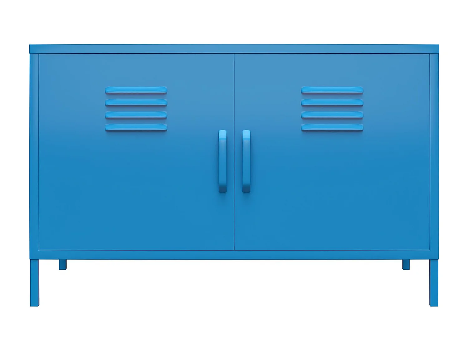 Mueble con 2 puertas en metal azul