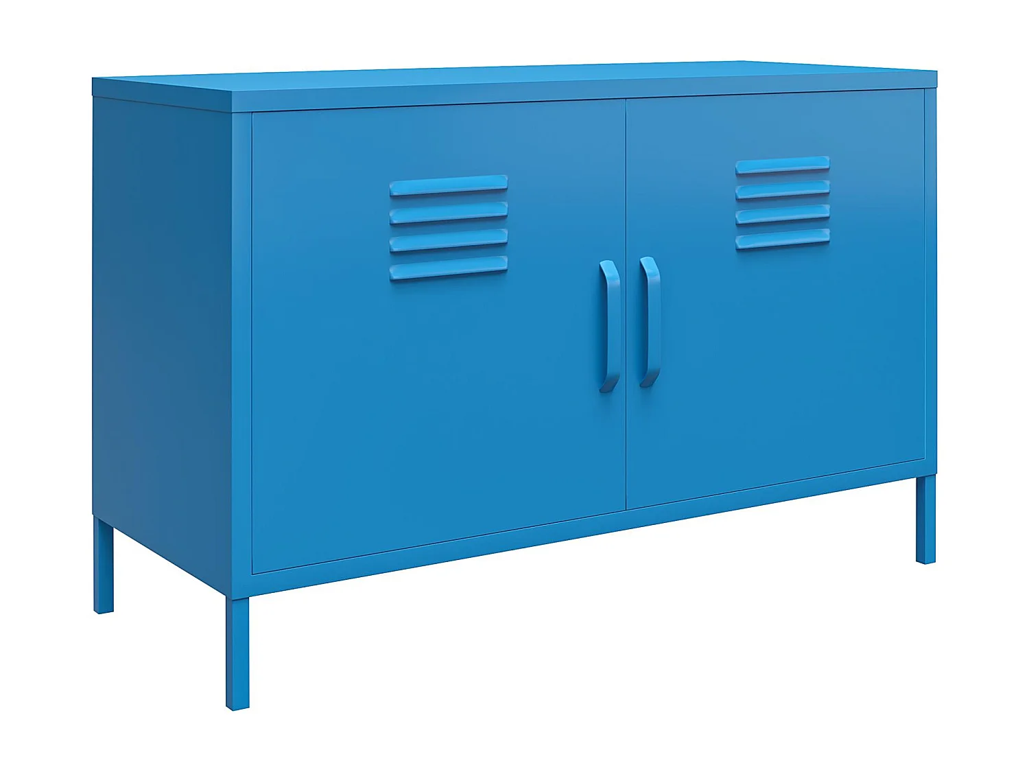 Mueble con 2 puertas en metal azul
