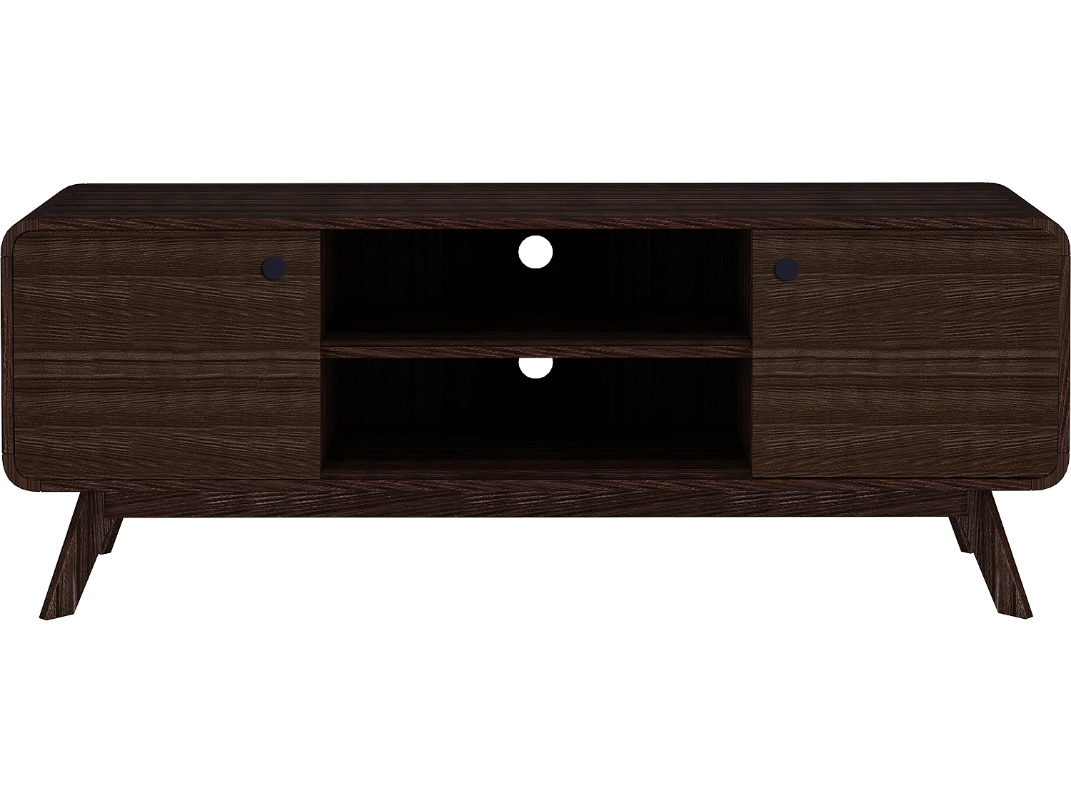 Cassie | Lowboard avec 2 portes en noyer partiel