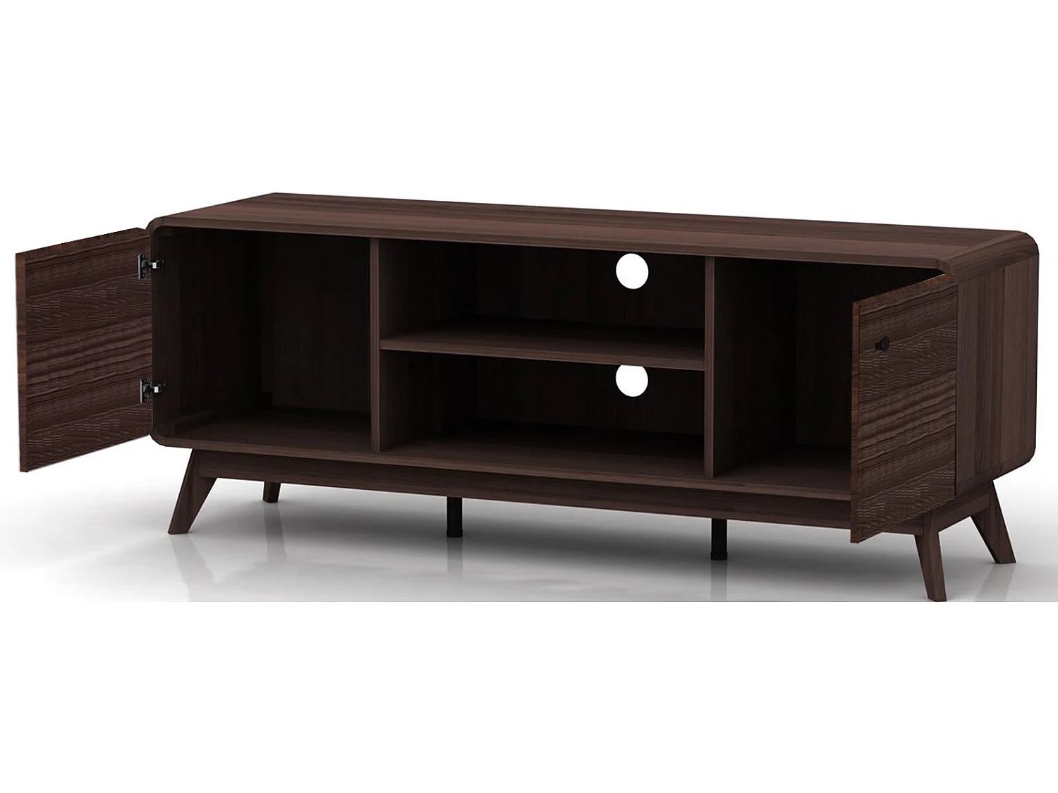 Cassie | Lowboard avec 2 portes en noyer partiel