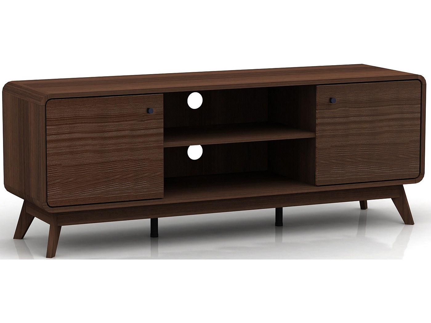 Credenza bassa a 2 ante in noce particellare