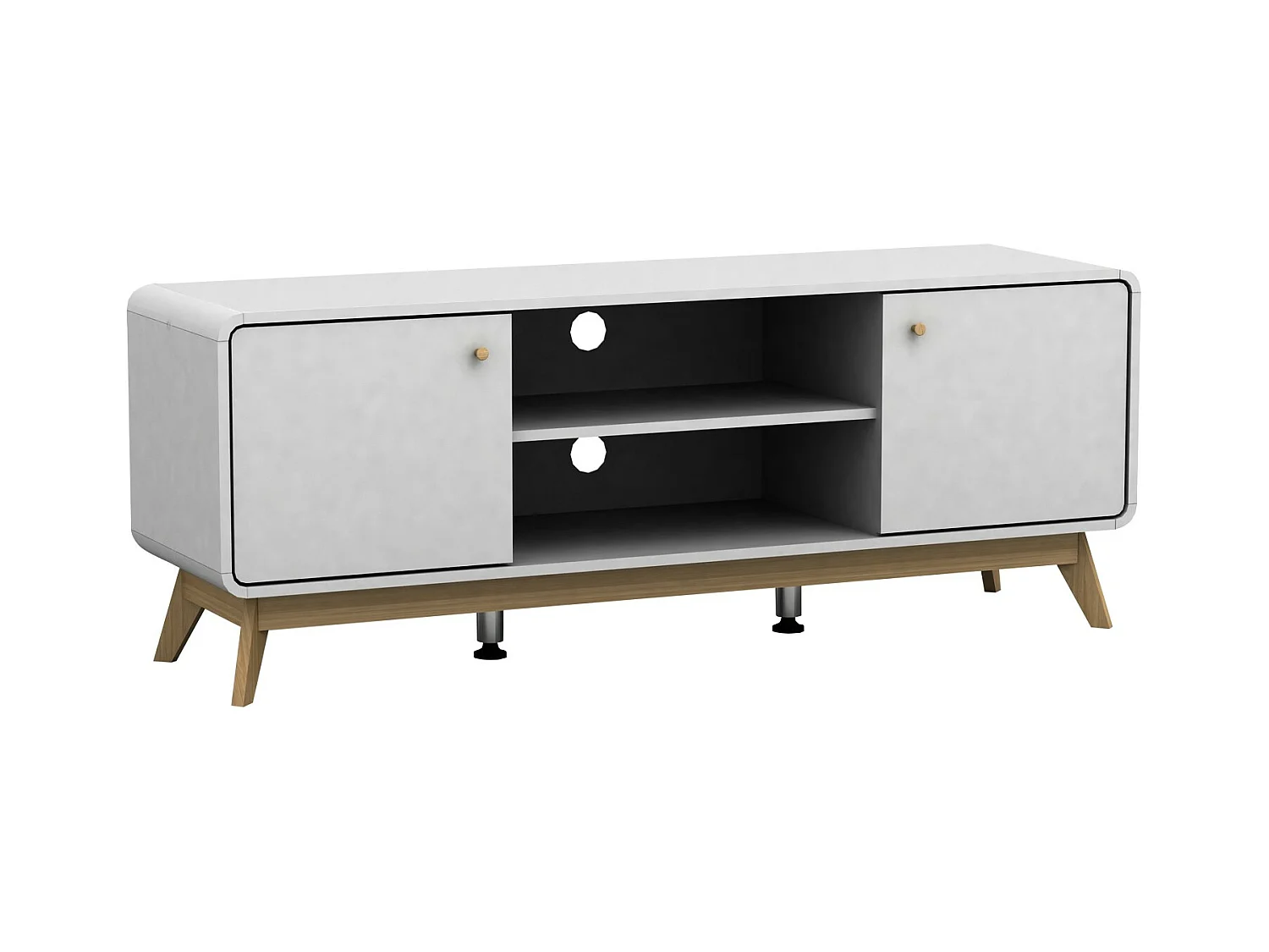 Cassie | Lowboard avec 2 portes en panneau de particules blanc