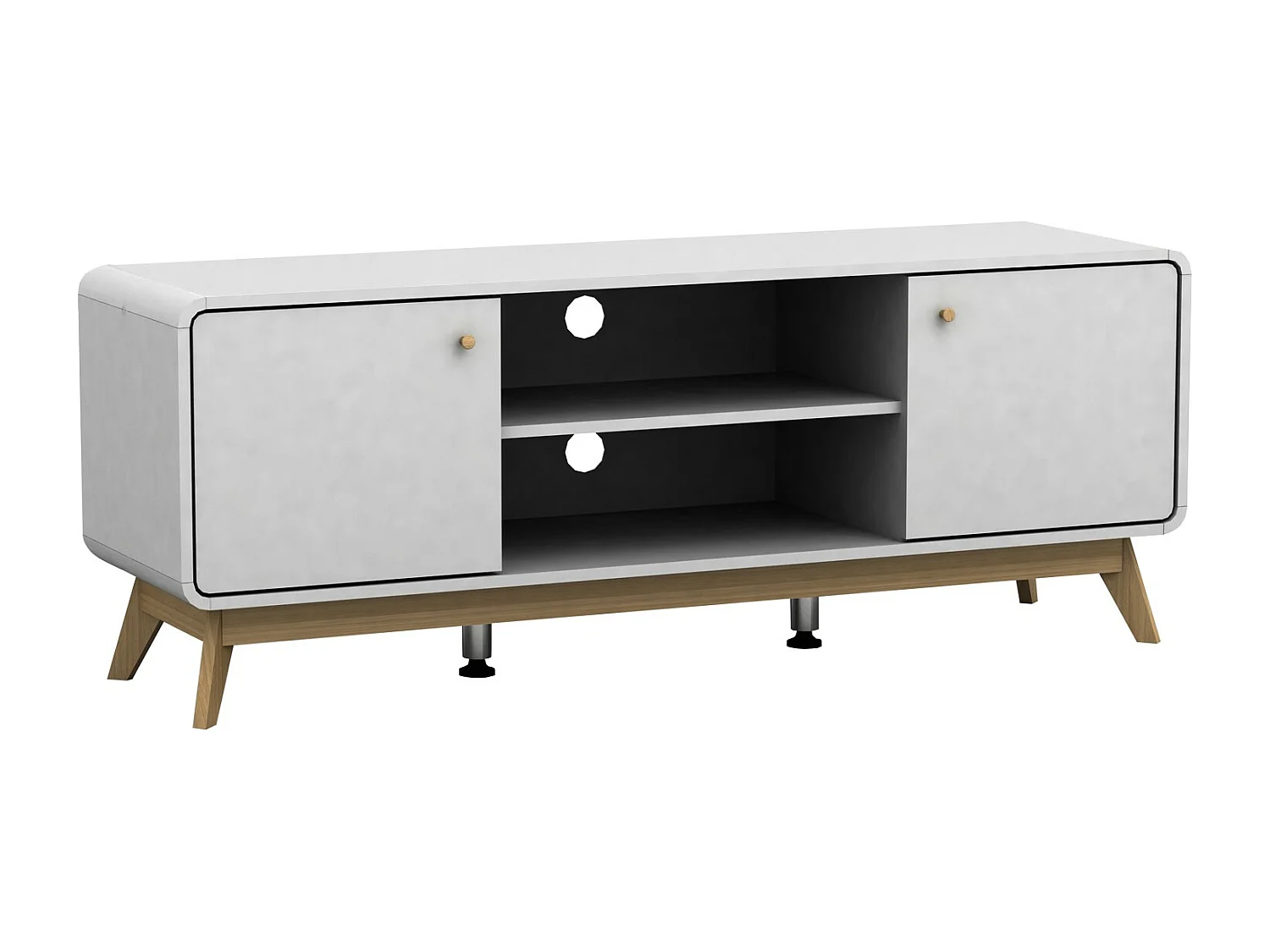 Cassie | Lowboard avec 2 portes en panneau de particules blanc