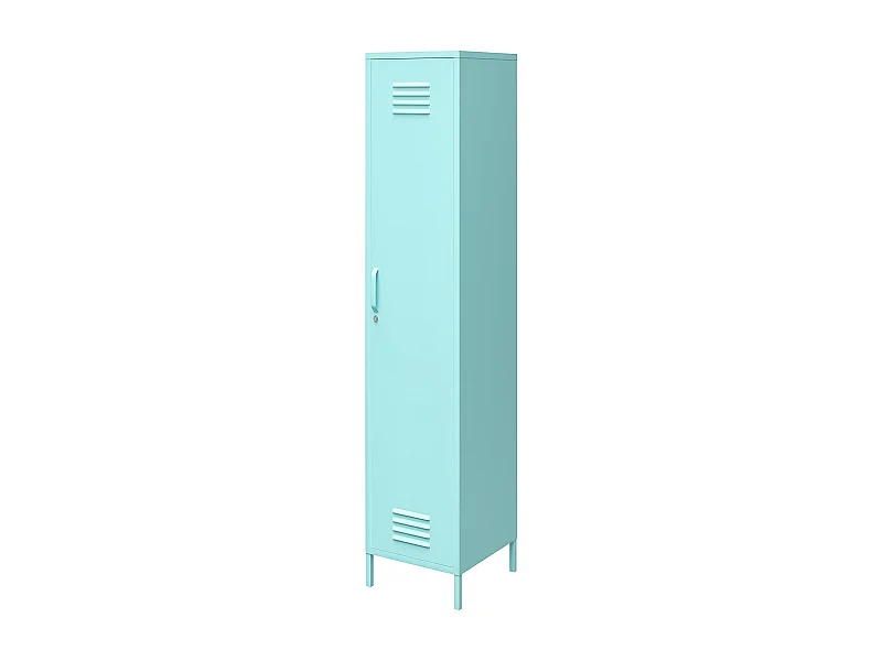 Cache | Armoire haute avec 1 porte en métal menthe