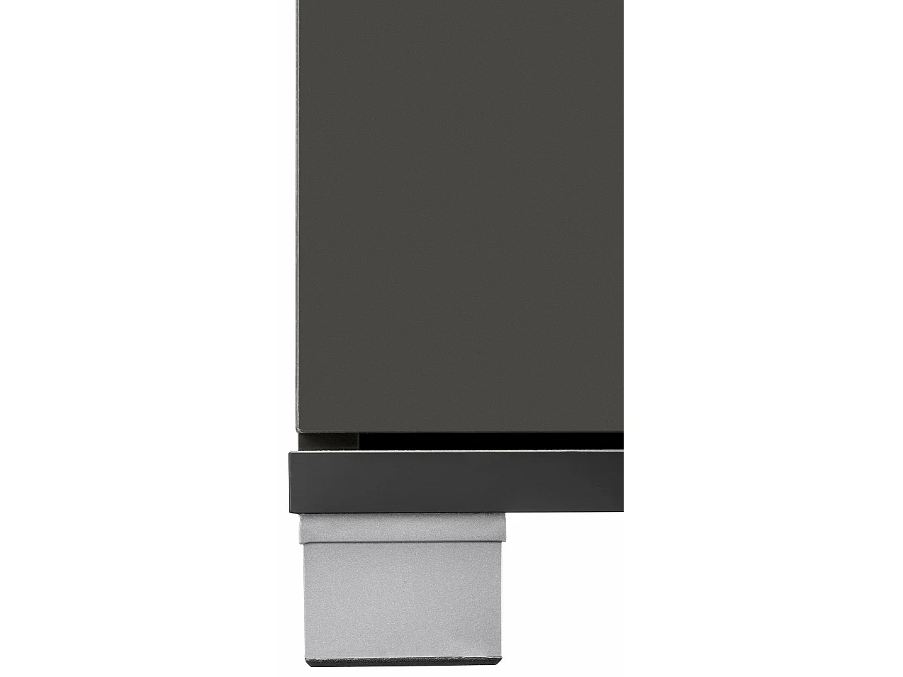 Mobile con 1 anta e 3 cassetti in MDF grigio