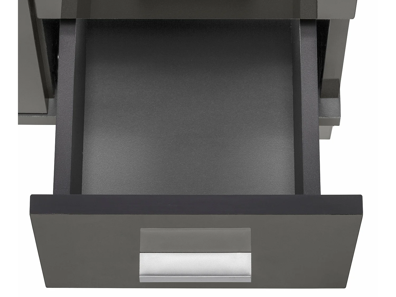 Mobile con 1 anta e 3 cassetti in MDF grigio