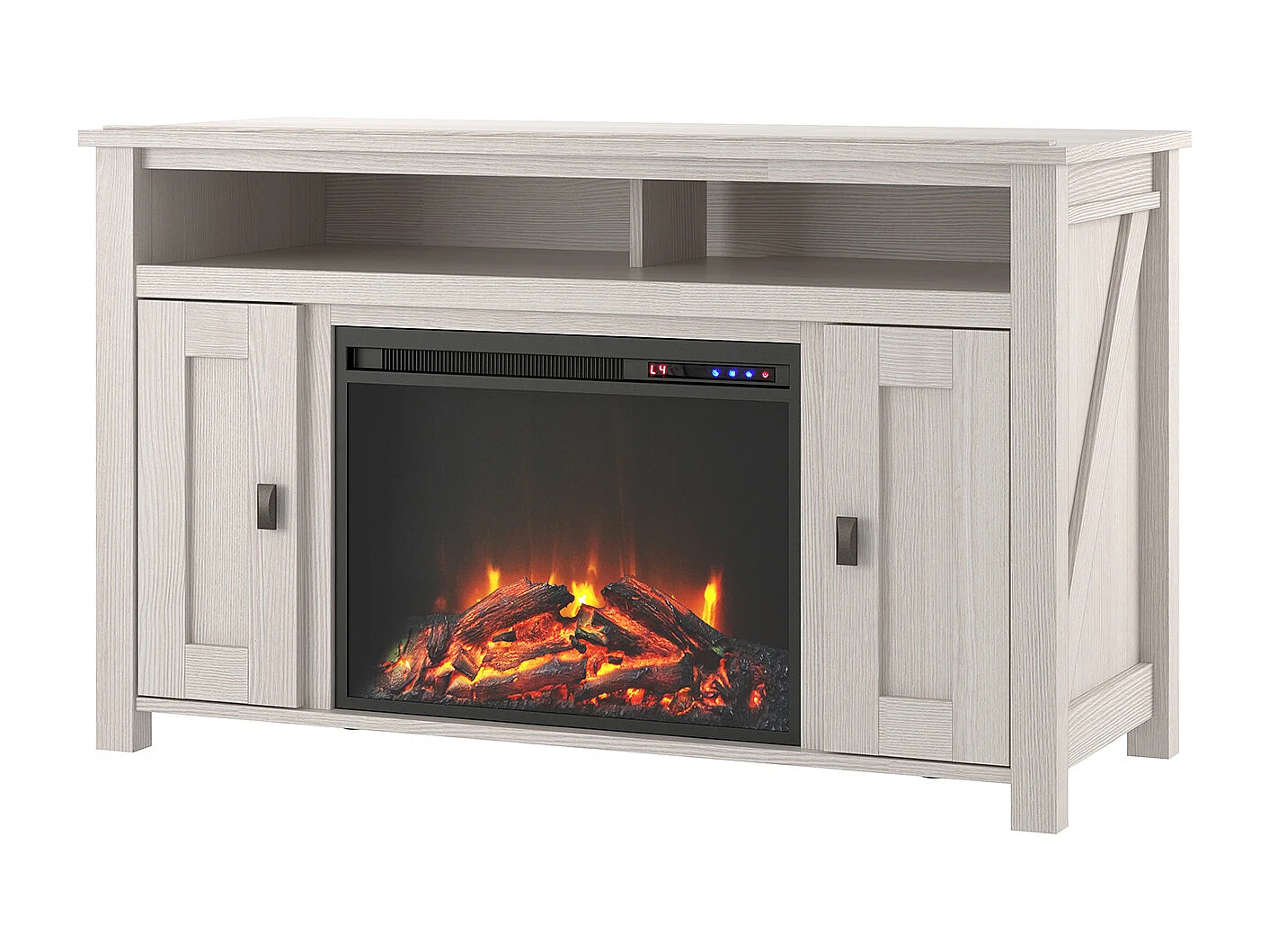 Farmington | Cheminée 2 portes en panneaux de particules blanc