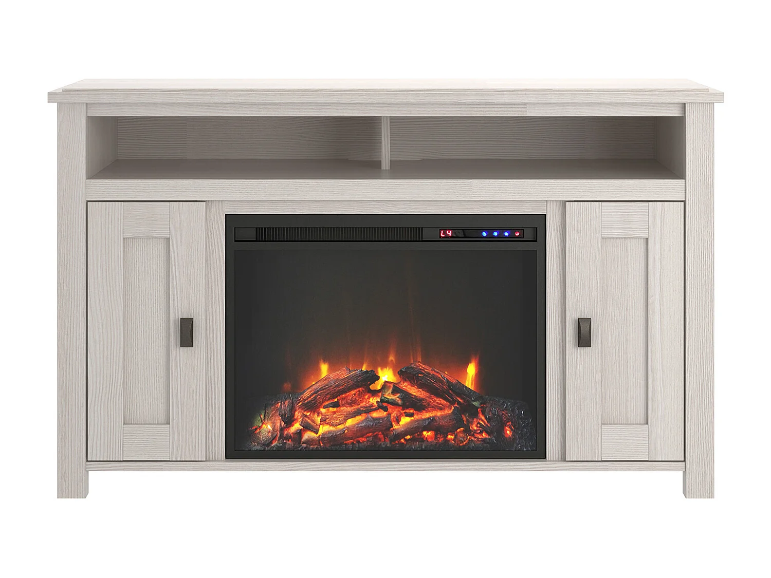 Farmington | Cheminée 2 portes en panneaux de particules blanc