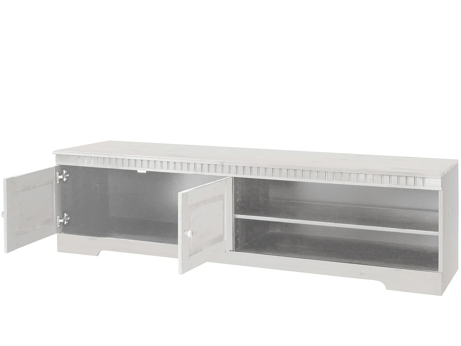 Credenza bassa con 2 ante e 1 ripiano in pino bianco