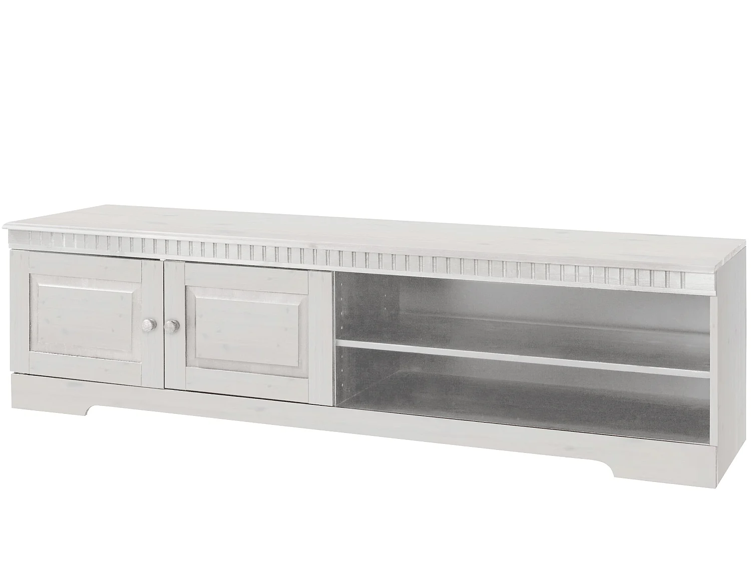 Credenza bassa con 2 ante e 1 ripiano in pino bianco