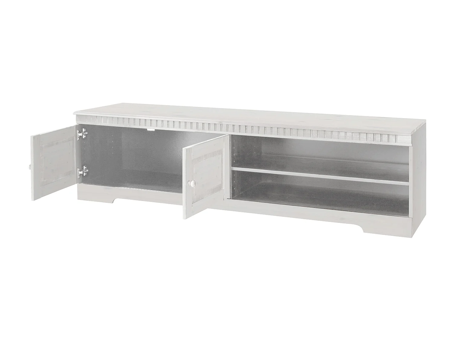 Cubrix | Lowboard avec 2 portes et 1 étagère en pin blanc