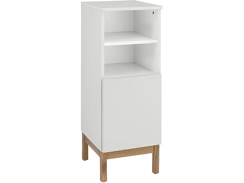 Mirza | Armoire 1 porte en panneaux de particules blanc