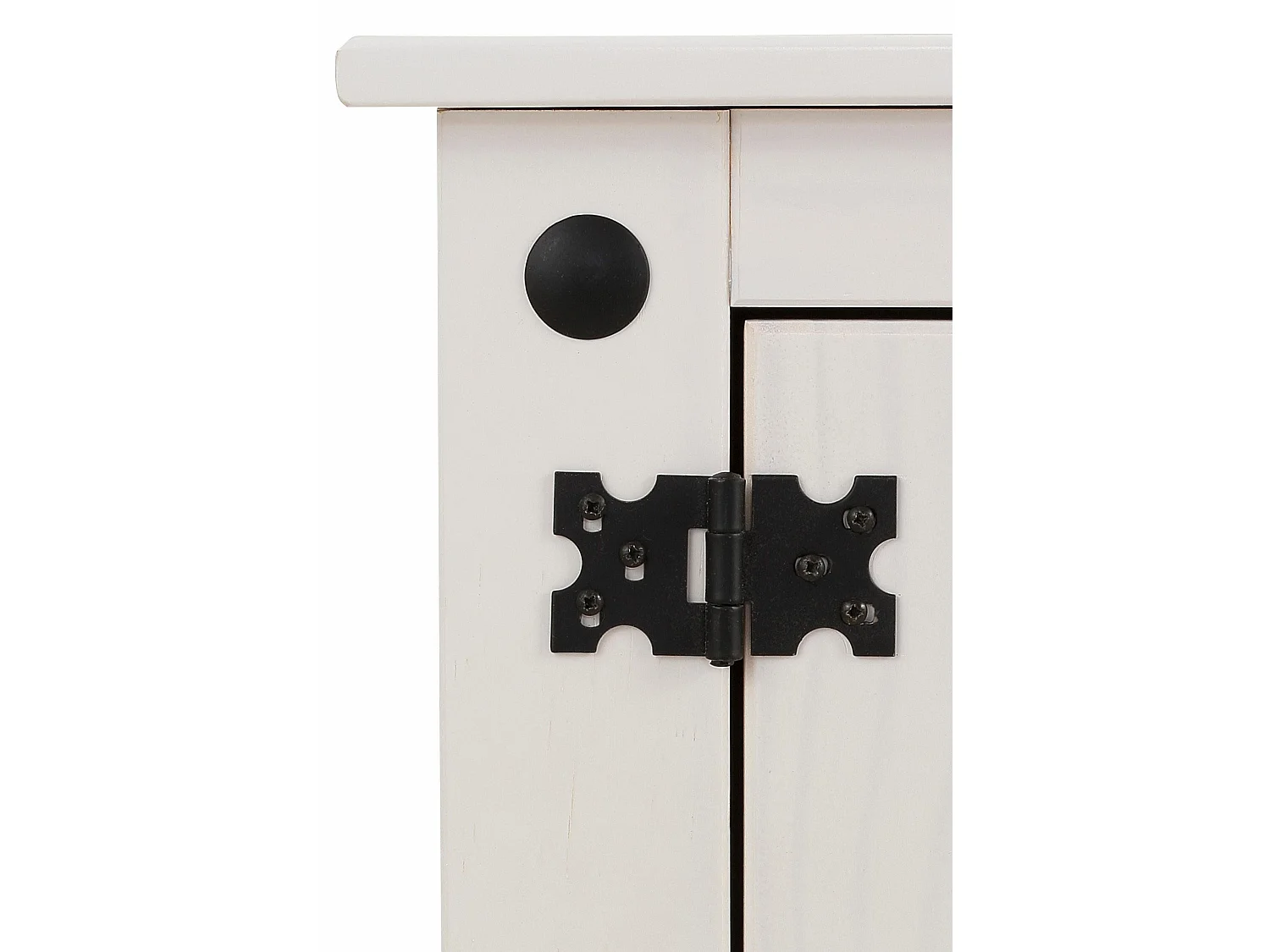 Mexico | Armário baixo com 2 portas e 2 compartimentos abertos em Pinho Branco