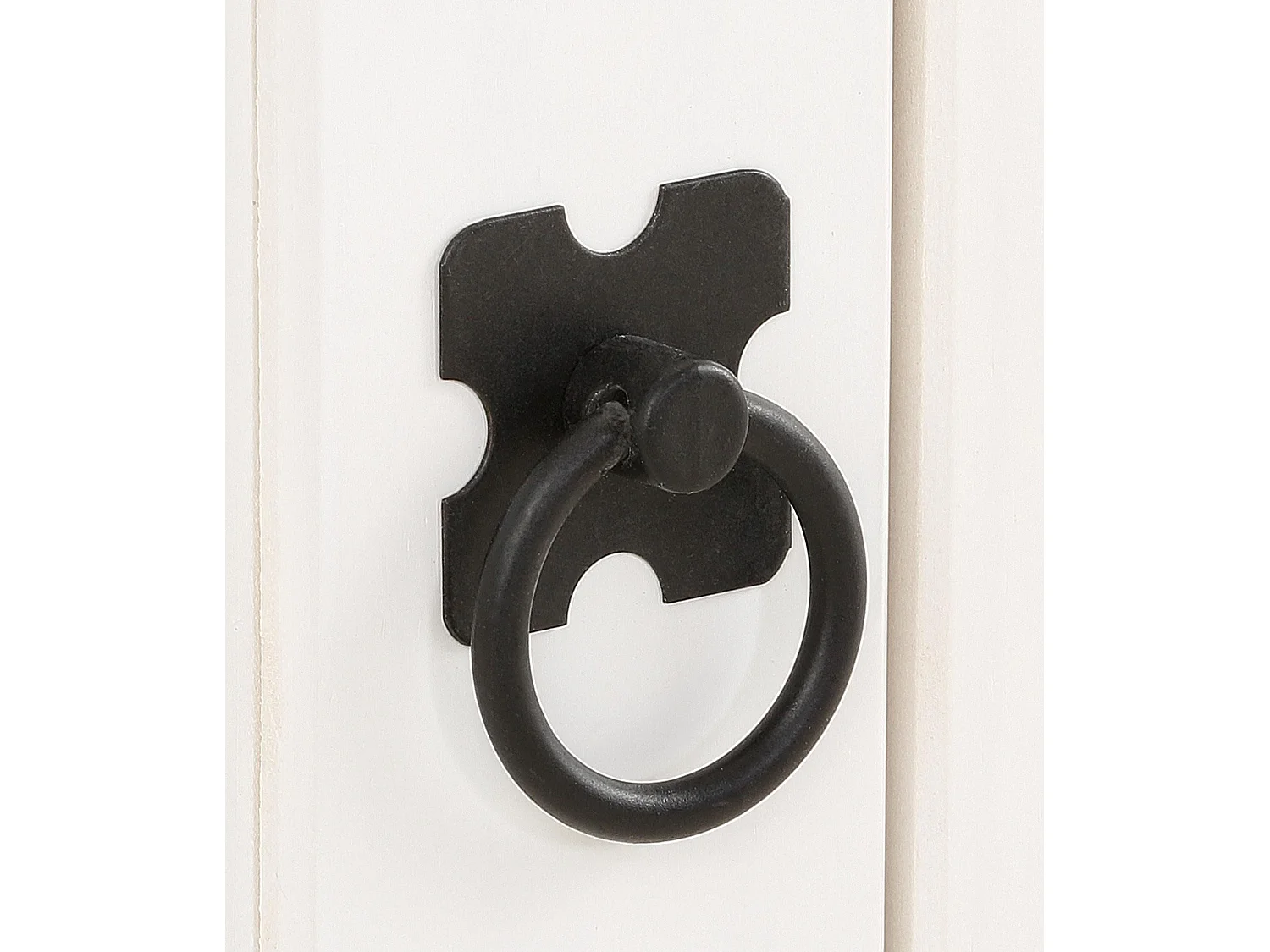 Mexico | Armário baixo com 2 portas e 2 compartimentos abertos em Pinho Branco